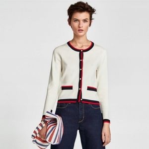 ZARA kint cardigan  with pearl buttons M